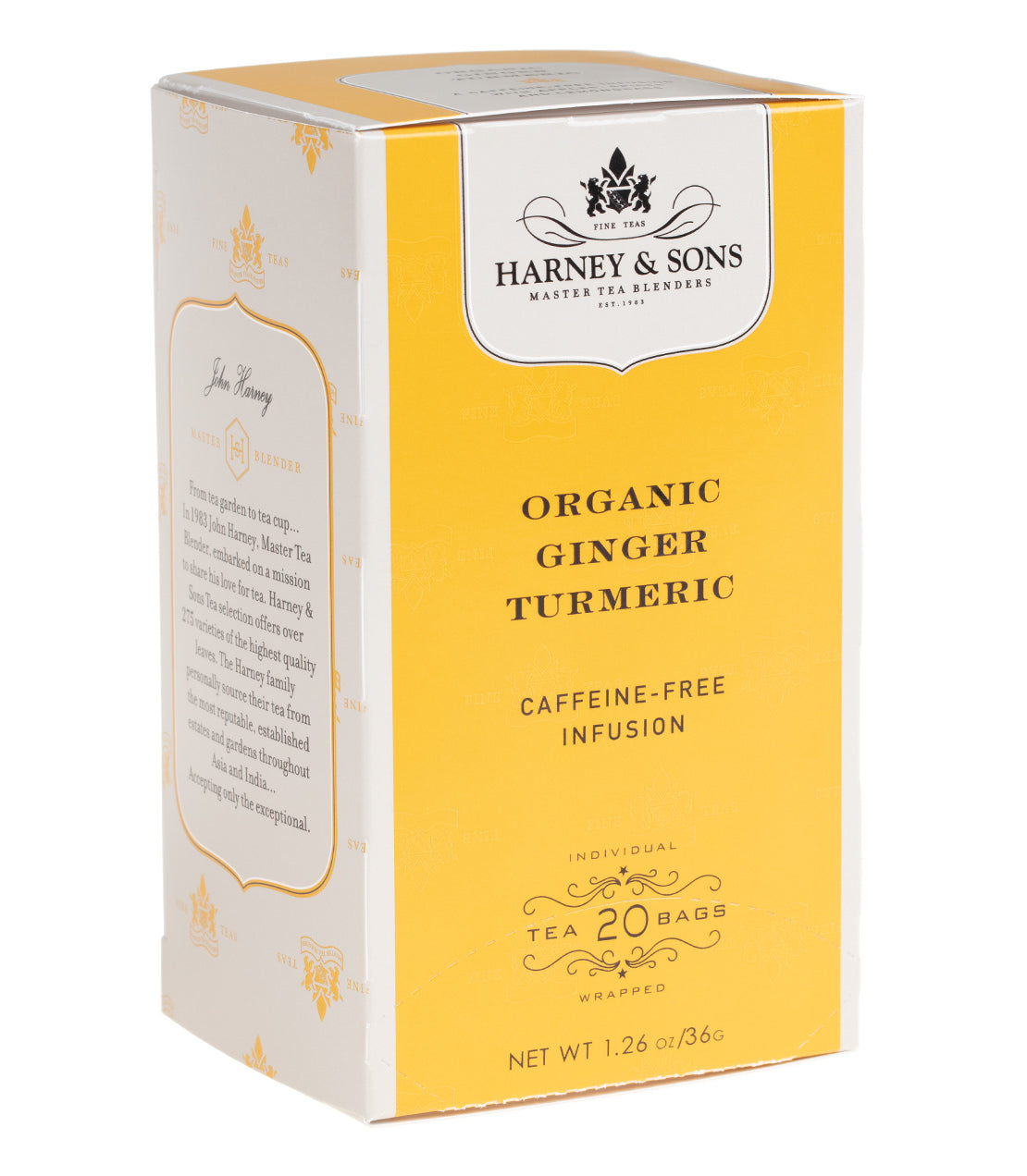 Organic Ginger Turmeric, Box of 20 Premium Teabags - Harney & Sons Fine Teas