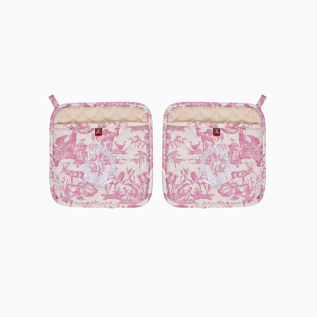 French Toile de Jouy Premium Cotton Pot Holder-0