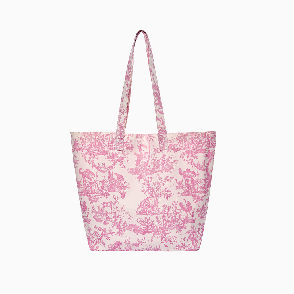 French Toile de Jouy Premium Cotton Tote Bag-3