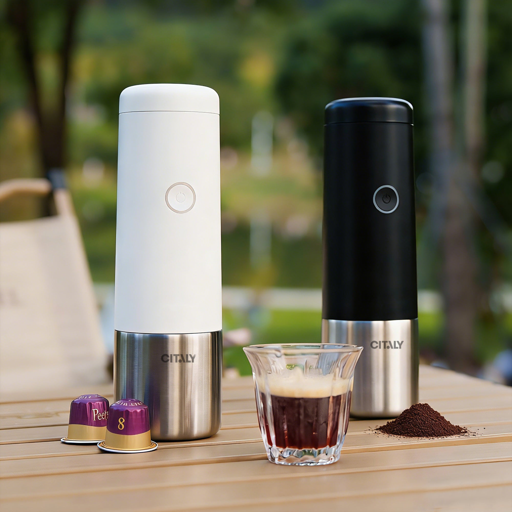 Wirsh Citaly GO-1 Portable Espresso Machine, Fast Self-Heating, PD 3.0 Fast Charge, 3*2500mAh, Capsule & Ground Coffee Compatible