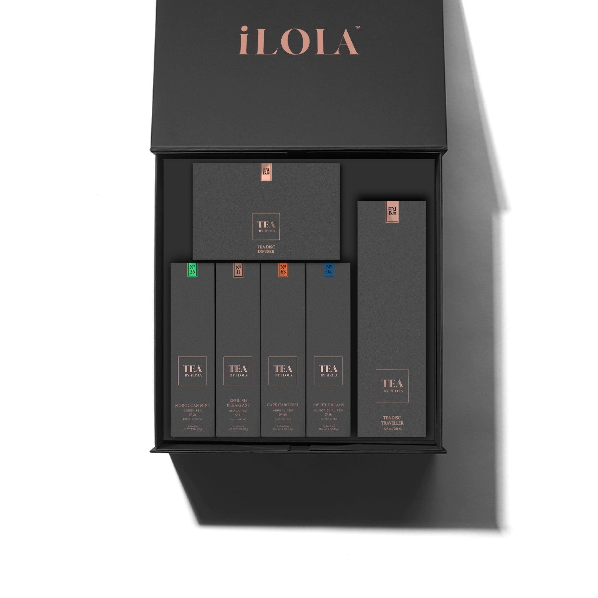 4-Pack Loose Leaf Gift Box - Deluxe Tea Disc Essential Set - iLOLA
