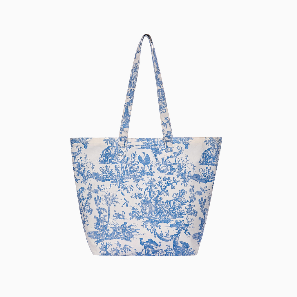 French Toile de Jouy Premium Cotton Tote Bag-2