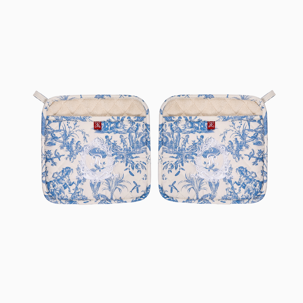 French Toile de Jouy Premium Cotton Pot Holder-1