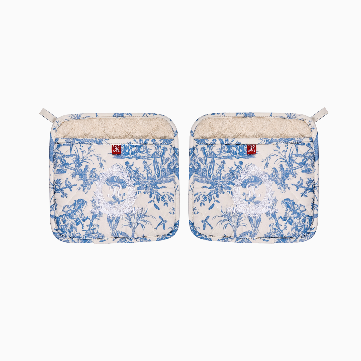 French Toile de Jouy Premium Cotton Pot Holder-1