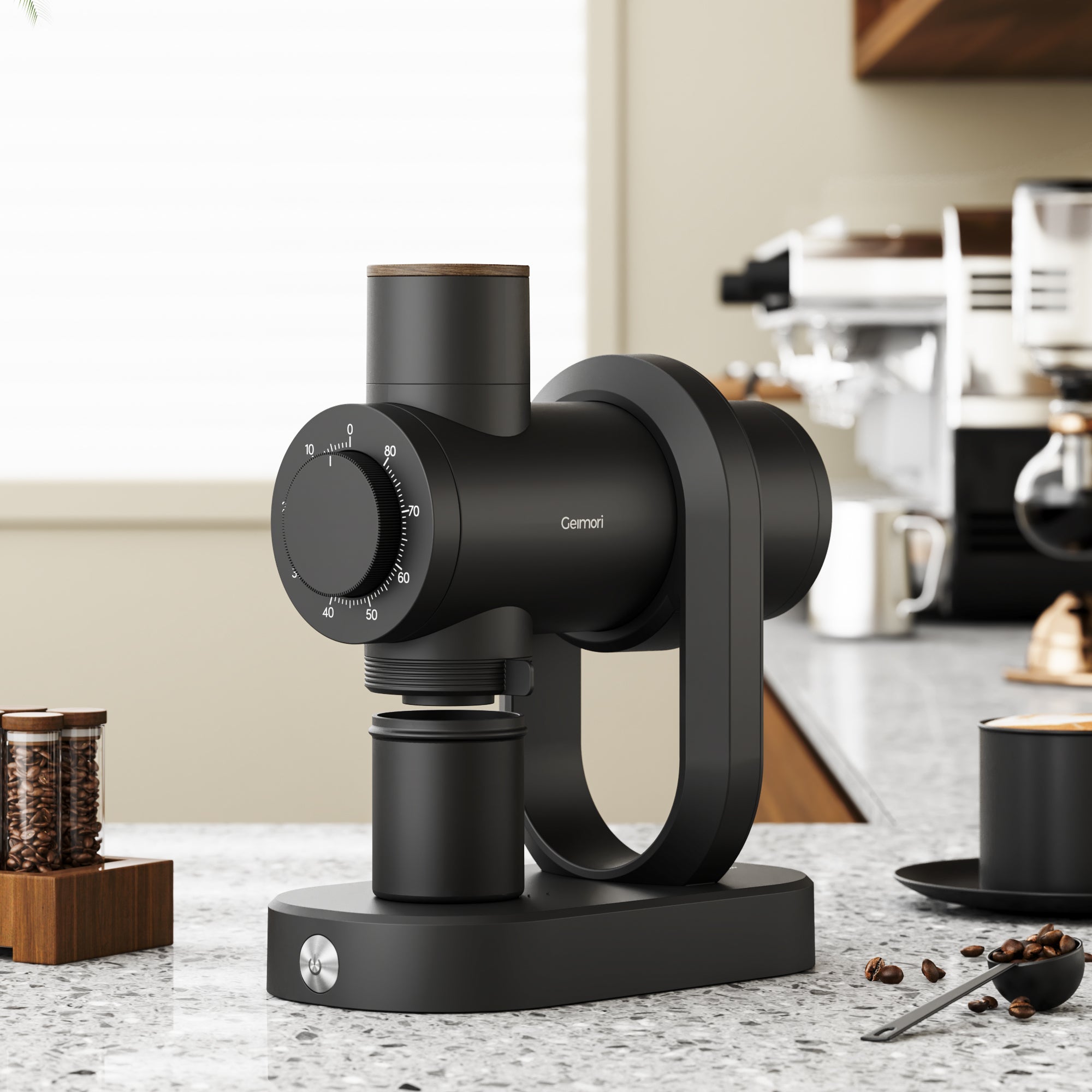 Geimori GU64 Gen2 Single Dose Coffee Grinder with 64mm Flat Burr, Anti-Static Design, Stepless Adjustment, Adjustable RPM, Zero Retention