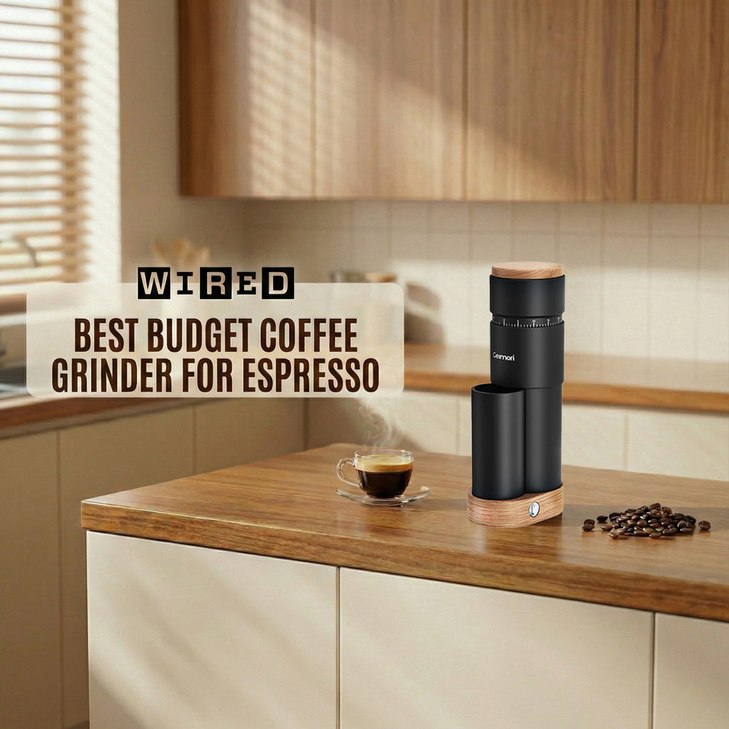 Geimori T38 Plus-The True Pro Grade Portable Coffee Grinder with 38mm Conical Burr, Anti-Static Tech, Stepless Grind Settings, Zero Retention - Wirsh