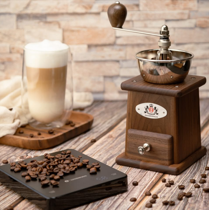 Santos Coffee Mill, Walnut, 4.5" x 4.2" x 9.25"