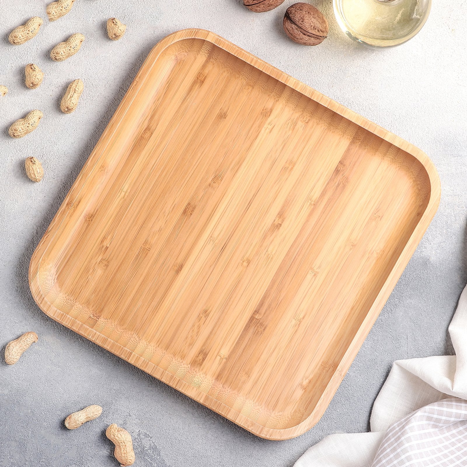 Bamboo Square Plate 10" inch X 10" inch